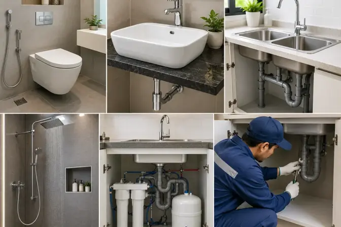 Bath Room/ WC/ WB/ Pantry/ Kitchen Plumbing Works